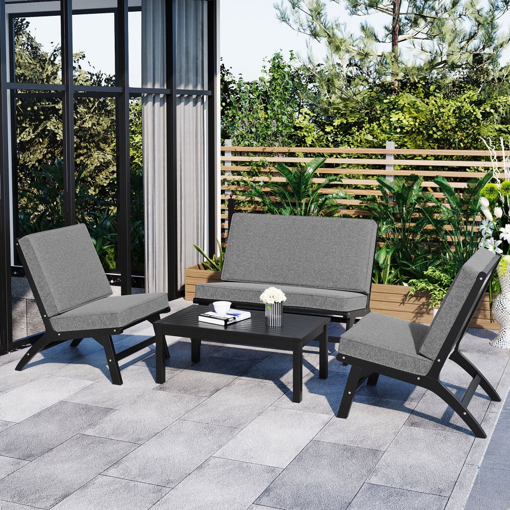 Acacia Solid Wood 4-Piece Outdoor Sofa A677024