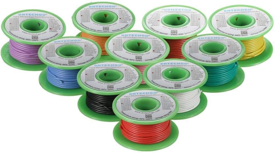 16 Gauge Silicone Wire Kit 10 Color 25 ft Flexible 16 AWG Stranded Tinned Copper Wire Pack of 2 X6656