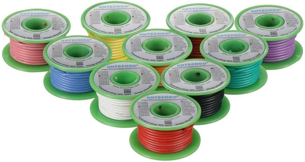 16 Gauge Silicone Wire Kit 10 Color 25 ft Flexible 16 AWG Stranded Tinned Copper Wire Pack of 2 X6656