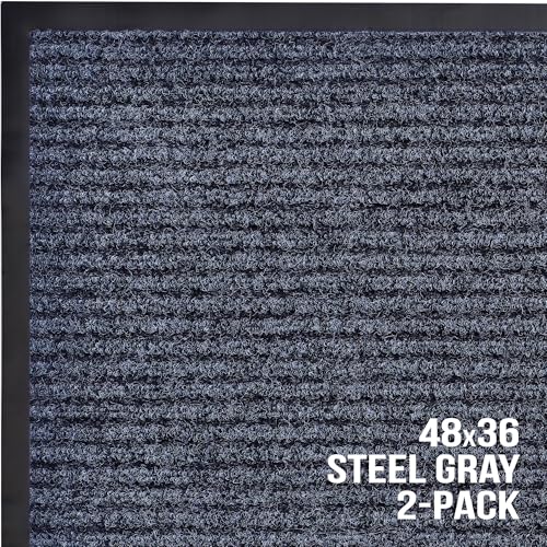 Front Door Mat 30x17 inches 2-Pack Gray L239