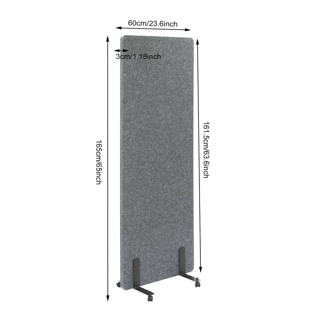 Freestanding Acoustic Room Divider Privacy Screen with Lockable Wheels H283