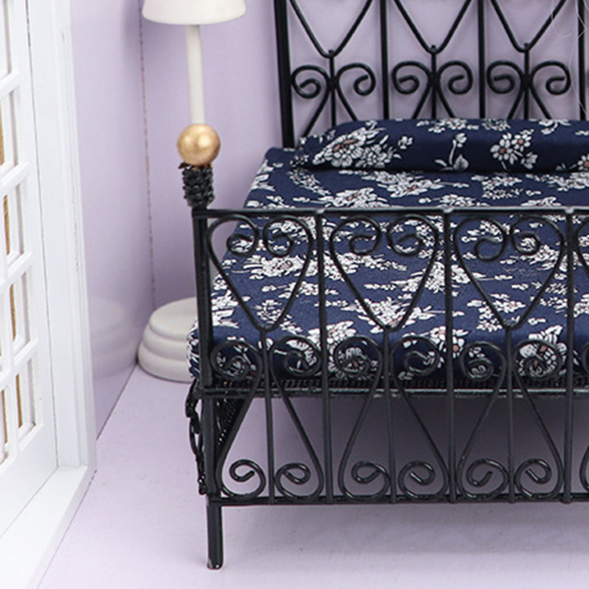 Compact Metal Dollhouse Bed Z50471