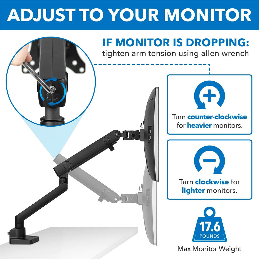 Dual Monitor Arm Mount Desk Stand, Height Adjustable, Fits Two 24 27 29 30 32 Inch VESA 75 100 Screens E67732