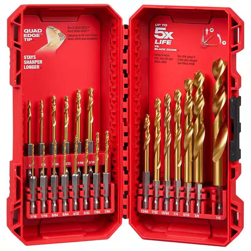 Titanium Twist Drill Bit Set 21-Piece F256
