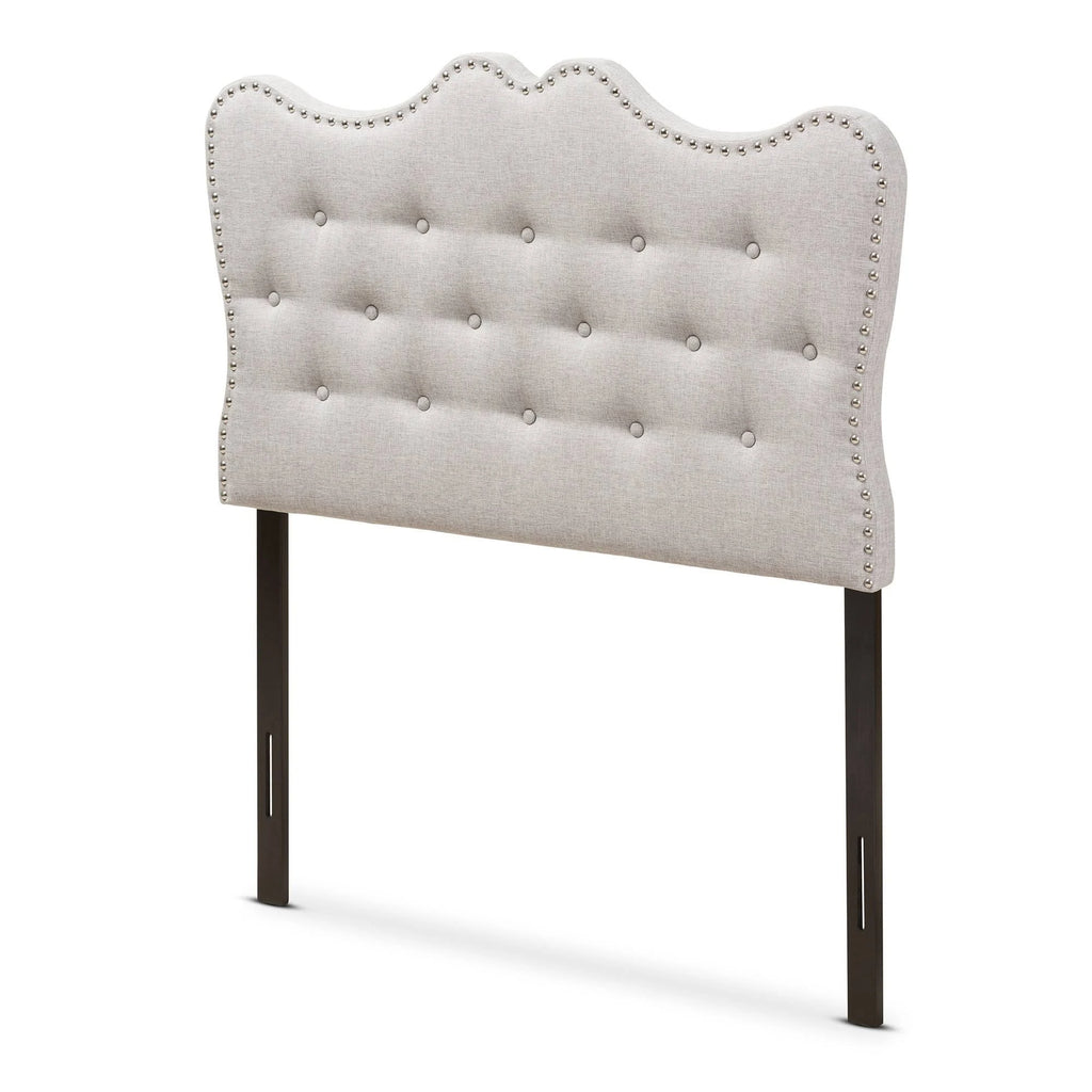Greyish Beige Fabric Twin Headboard A22674