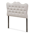 Greyish Beige Fabric Twin Headboard A22674