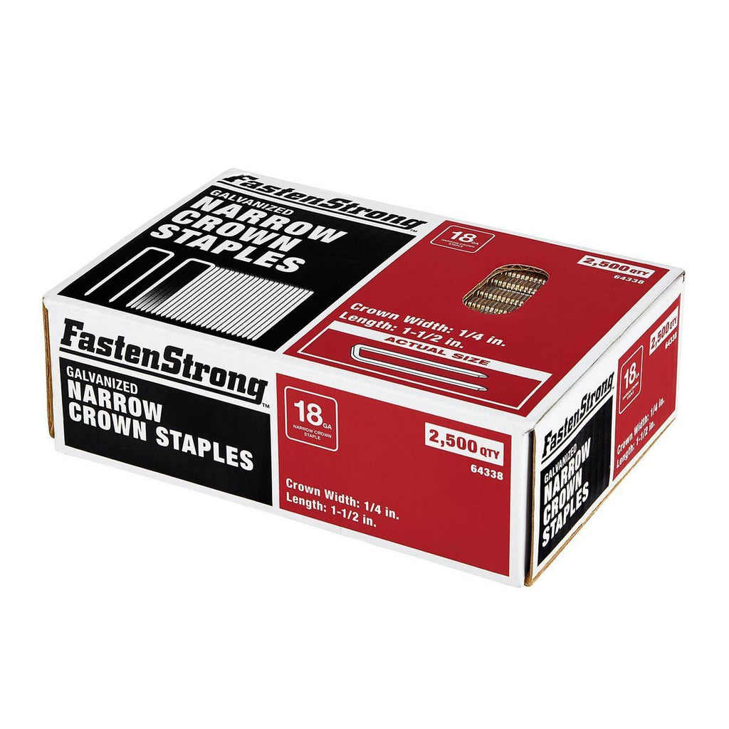 18 GA 1-1/2 in. Galvanized Staples, 2500 Piece H56903