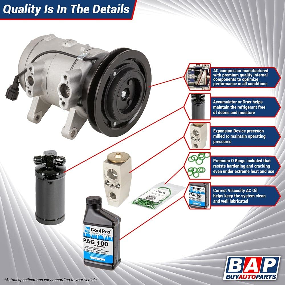 AC Compressor & A/C Kit For 1994 Ford Ranger V6 Mazda B3000 B4000 R134a Air Conditioning H3345