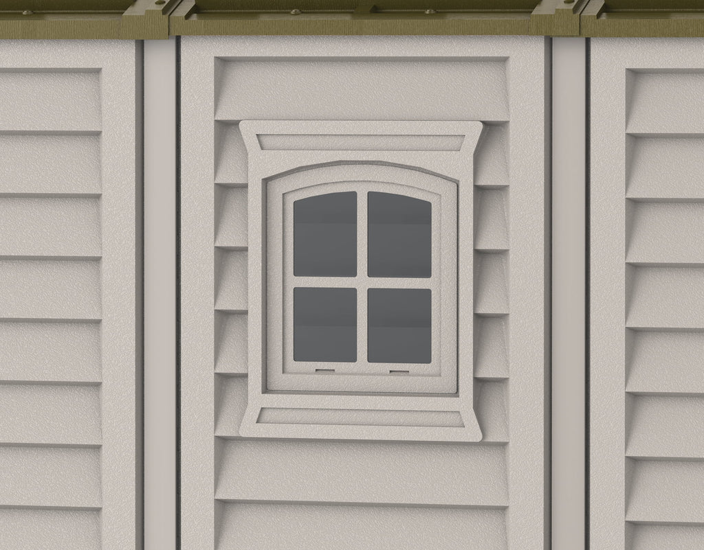 Offwhite/Brown 8x8 Outdoor Storage Shed Z406804