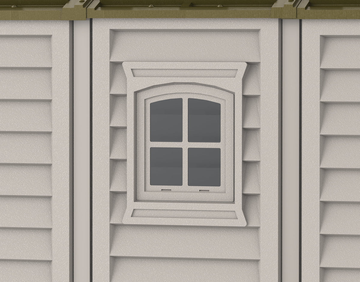 Offwhite/Brown 8x8 Outdoor Storage Shed Z406804