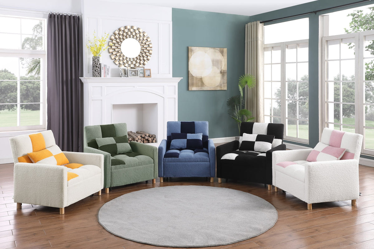 3-in-1 Convertible Sleeper Chair Bed Yellow P2897