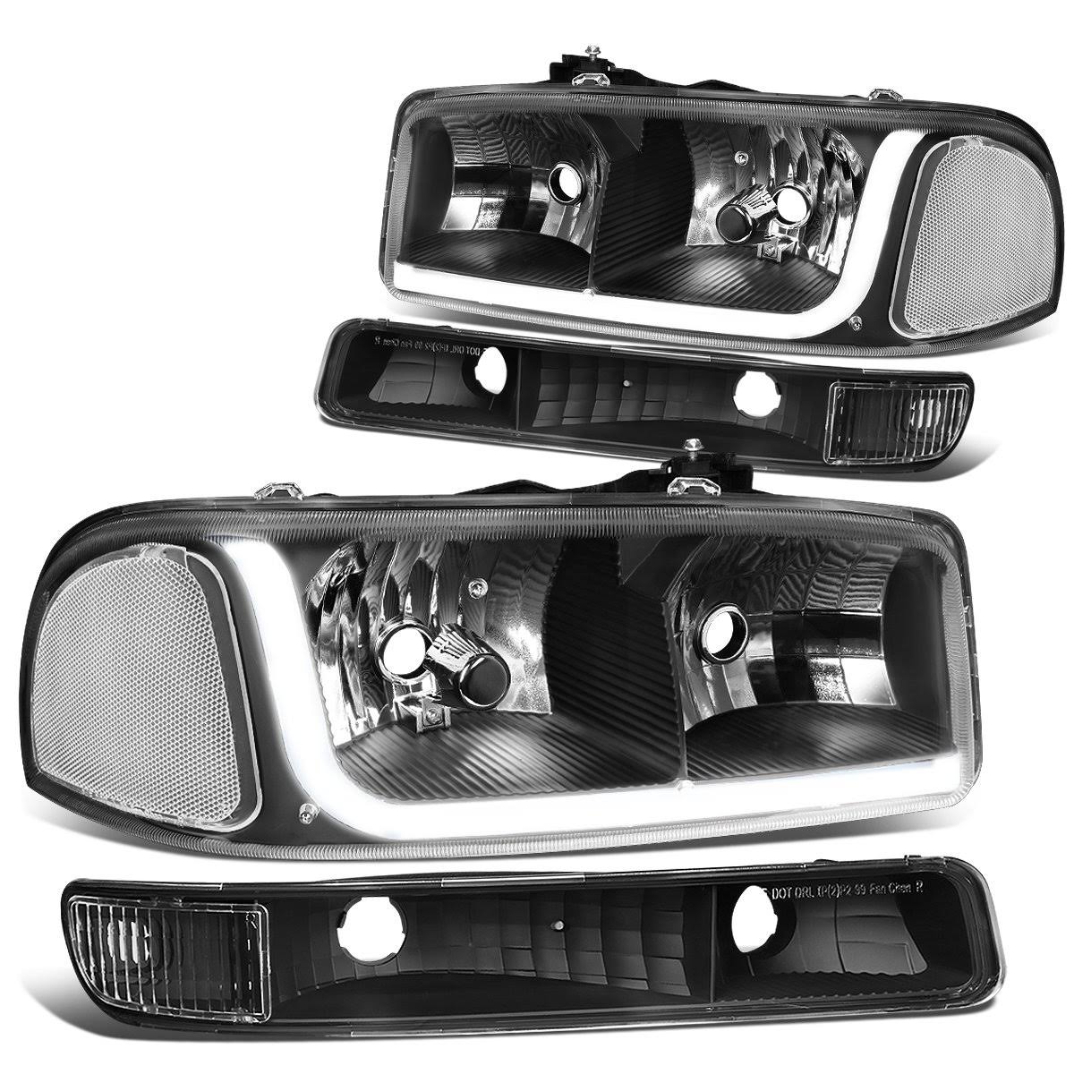 Black Housing Clear Corner LED DRL Headlight Bumper Lamp W6757