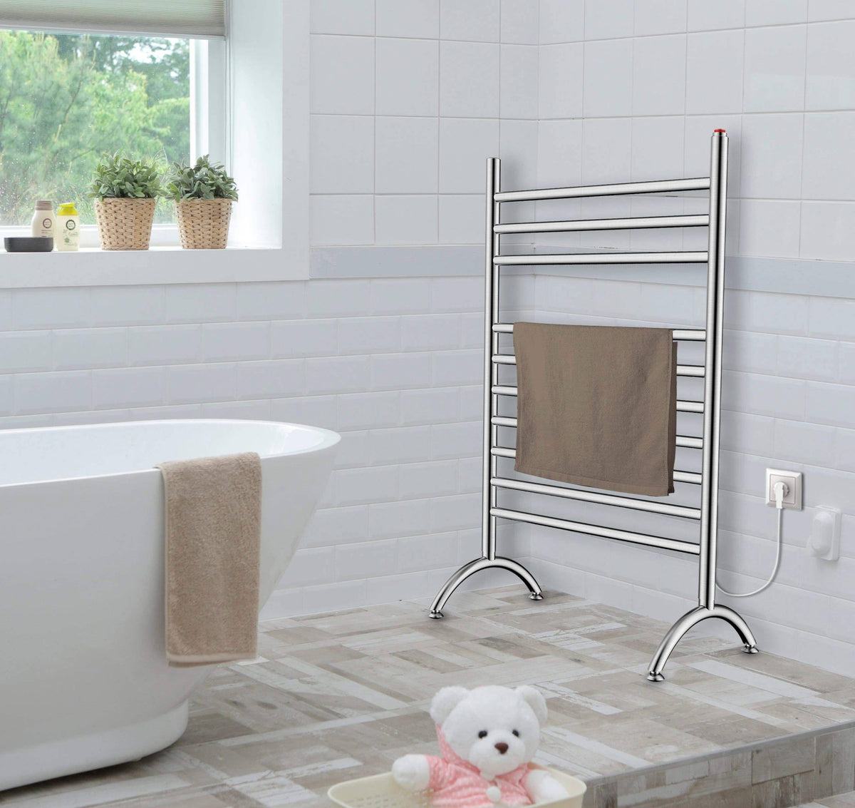 Brushed Nickel Freestanding Towel Warmer F973157