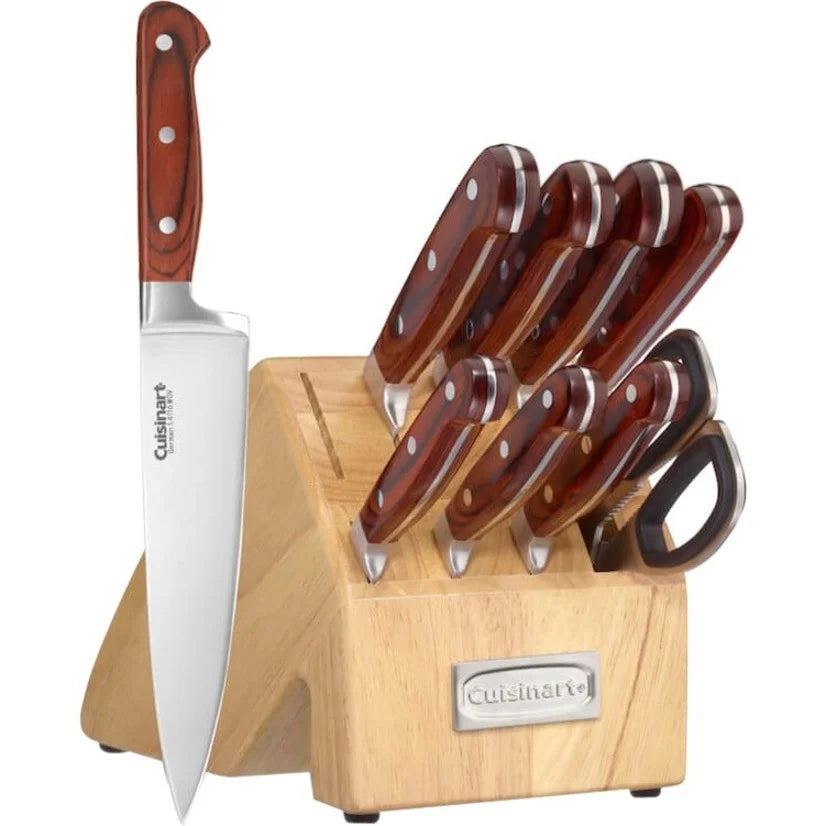 10 Piece Pakka Wood Cutlery Block Set W70229