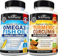 Omega 3 Fish Oil Softgels Plus Turmeric Curcumin with Black Pepper Extract 1500mg P6872