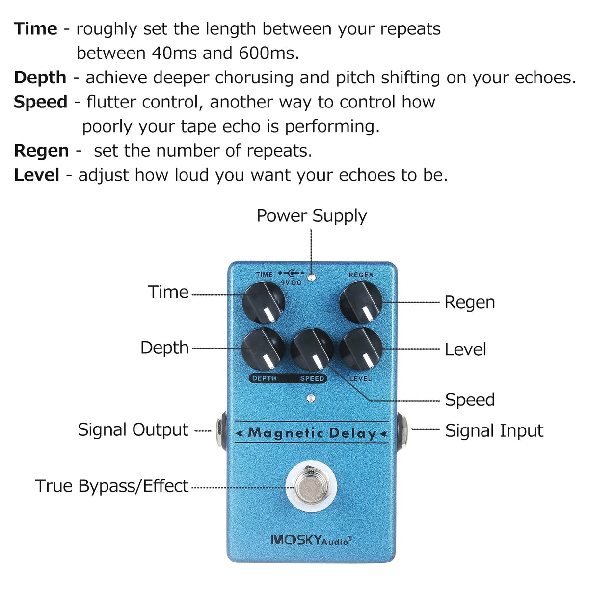 Guitar Effects Pedal with Delay Echo Effect S7905