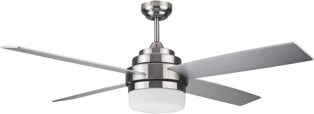 Brushed Nickel Contemporary Indoor Ceiling Fan with LED Light Kit and Remote Control M70647