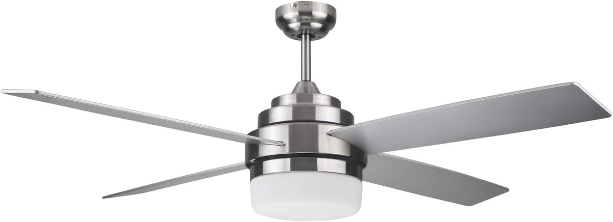 Brushed Nickel Contemporary Indoor Ceiling Fan with LED Light Kit and Remote Control M70647