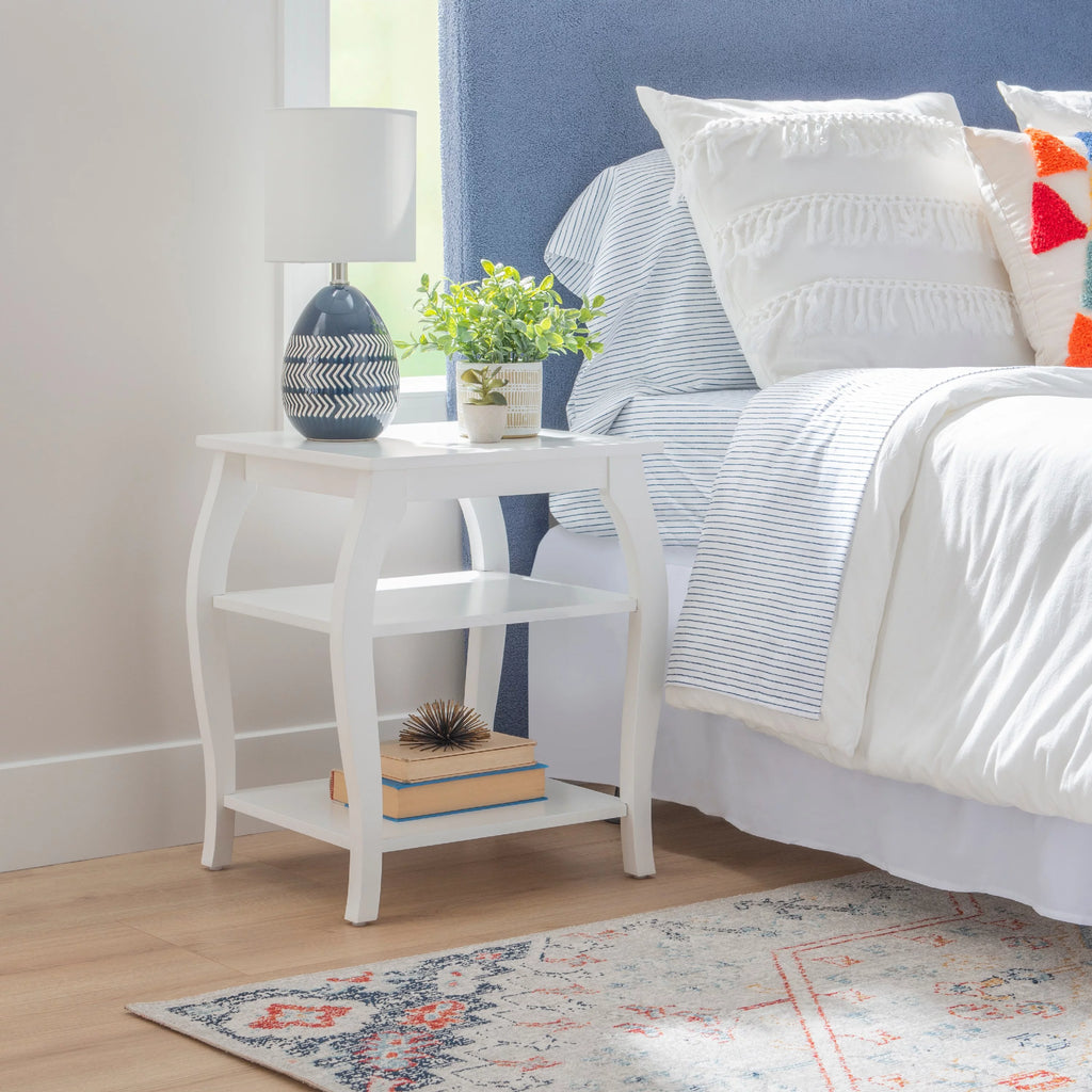 White 2 Shelf Indoor Accent Side Table D299416