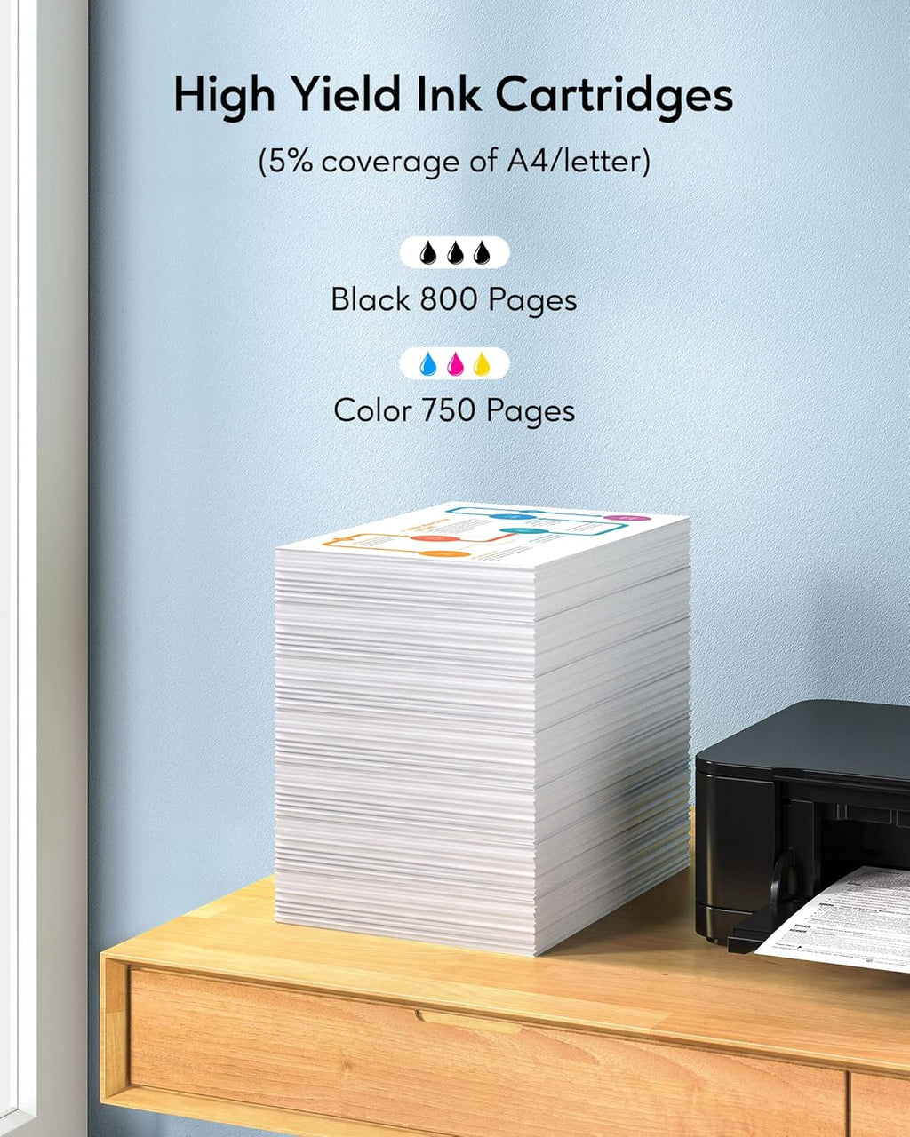 Ink Cartridge Combo Pack for HP 564XL Printer (Black, Cyan, Magenta, Yellow, 4 Pack) C49804