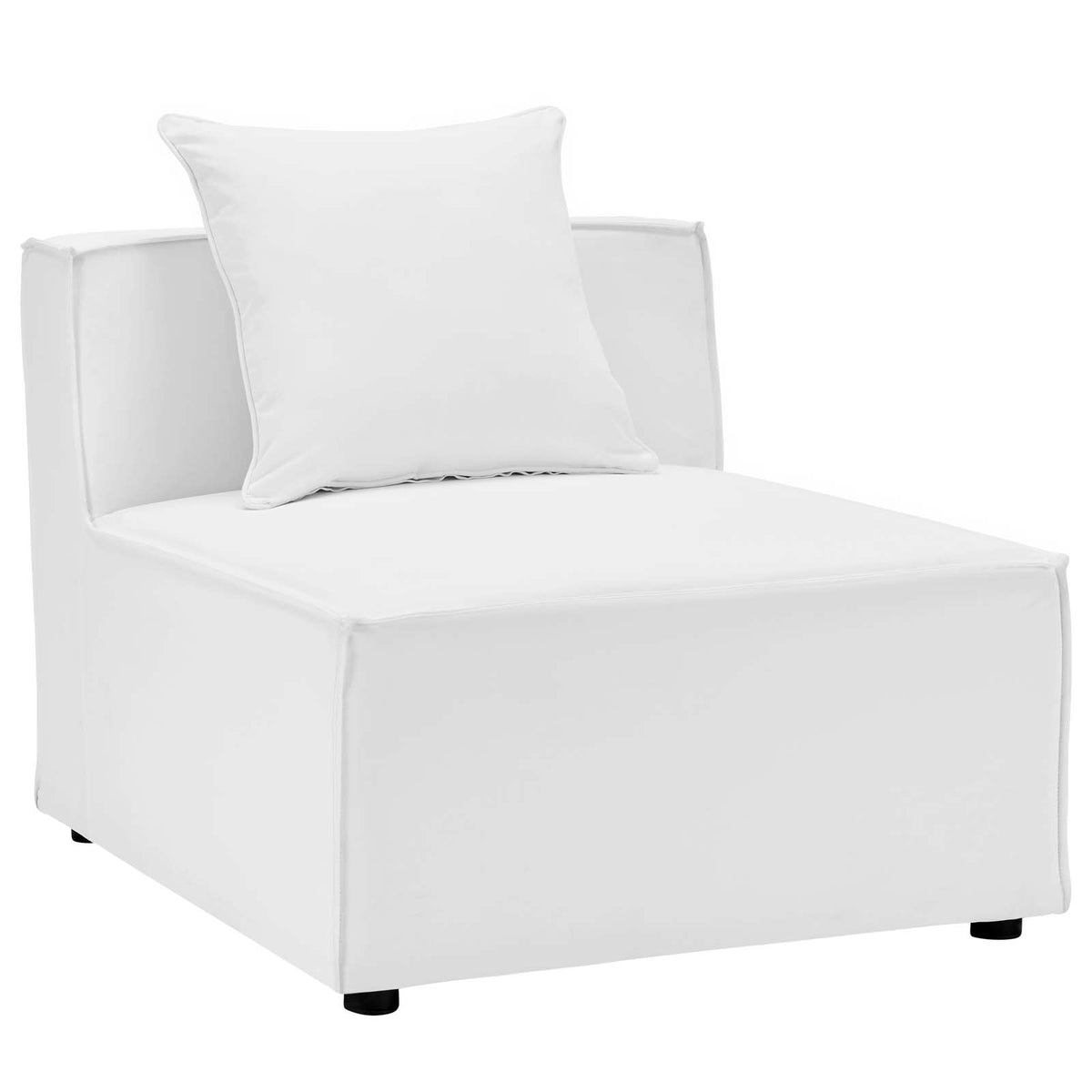 7-Piece White Upholstered Sectional Sofa P1932