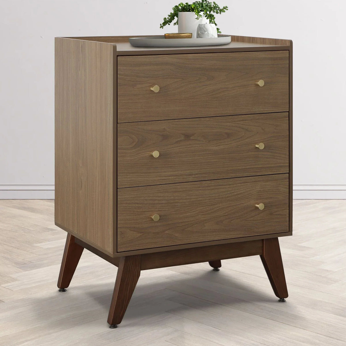 3 Drawer Chest in Walnut D799