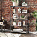 Black Metal 5-Tier Bookshelf X38846