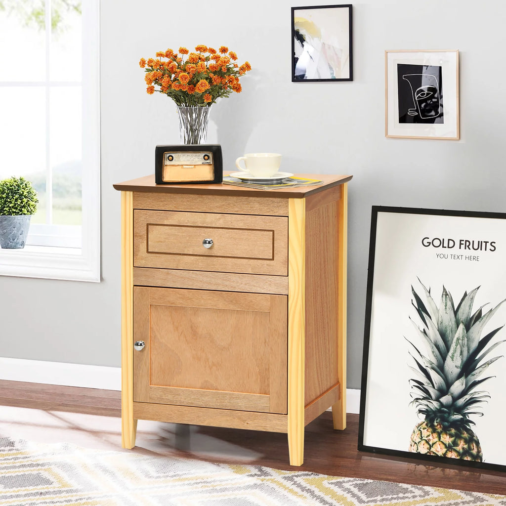 Natural Nightstand with Drawer U9494