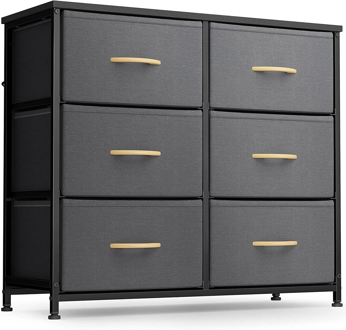 Black Grey 6 Drawer Dresser Q29162