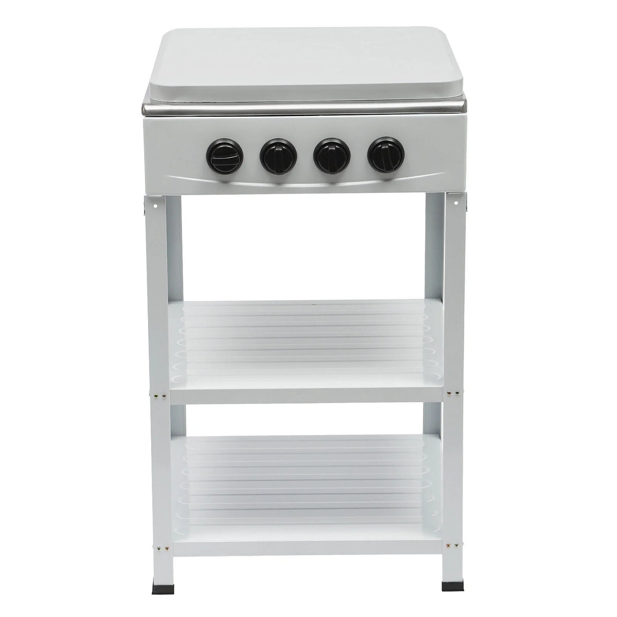 Portable 4 Burner Gas Stove with Support Leg Stand and Storage Rack R963546
