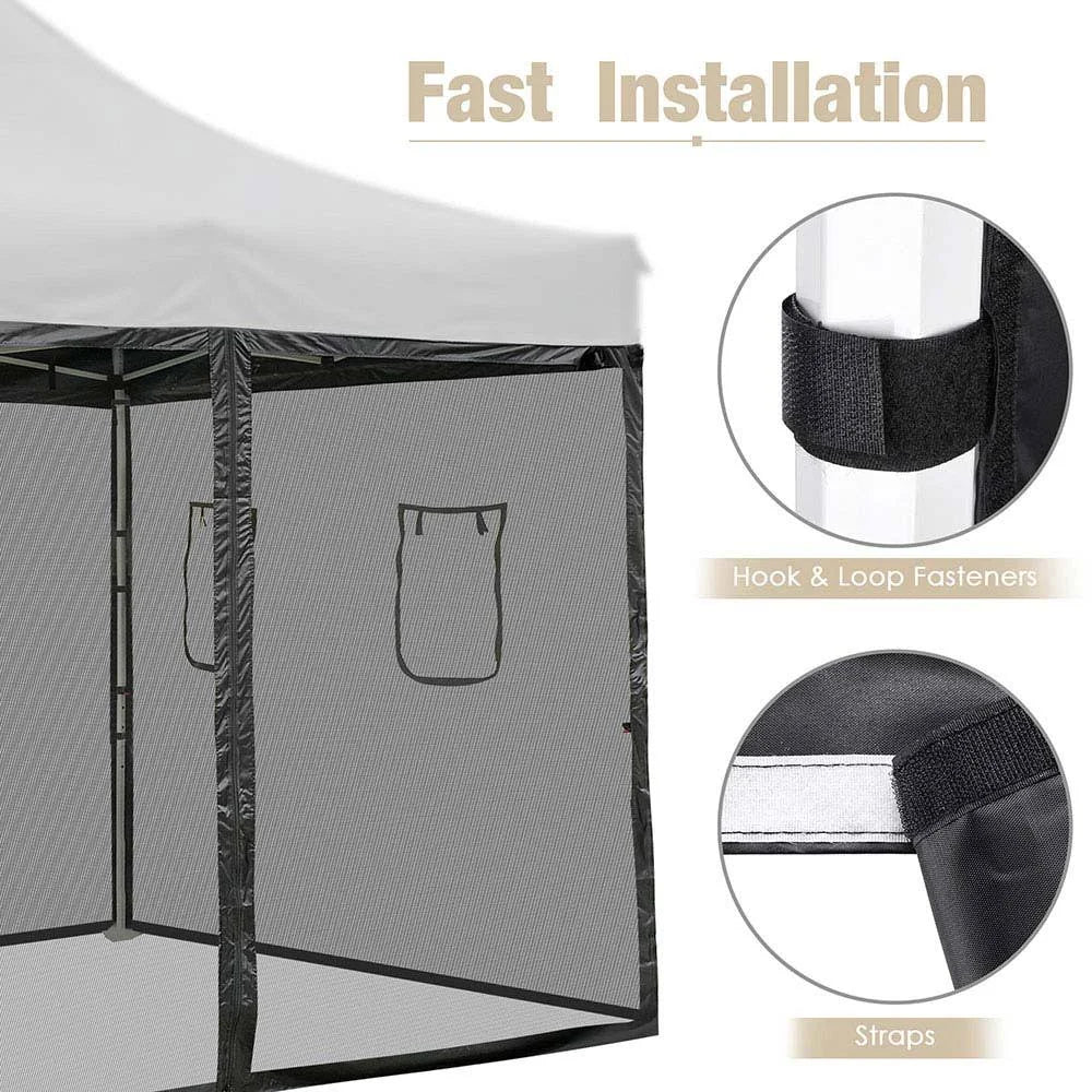 4 Pcs Pop Up 10 ft Canopy Tent Mesh Side Wall B835