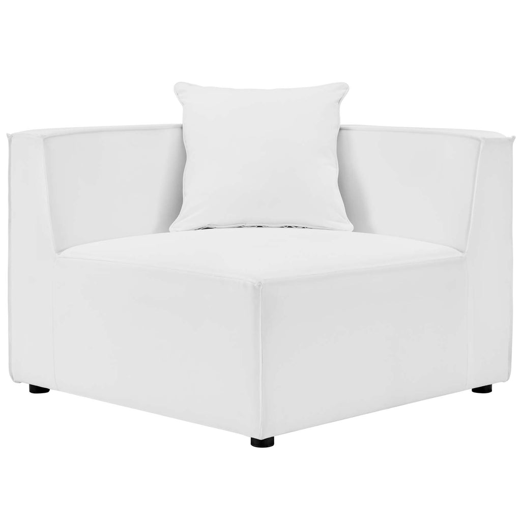 7-Piece White Upholstered Sectional Sofa P1932