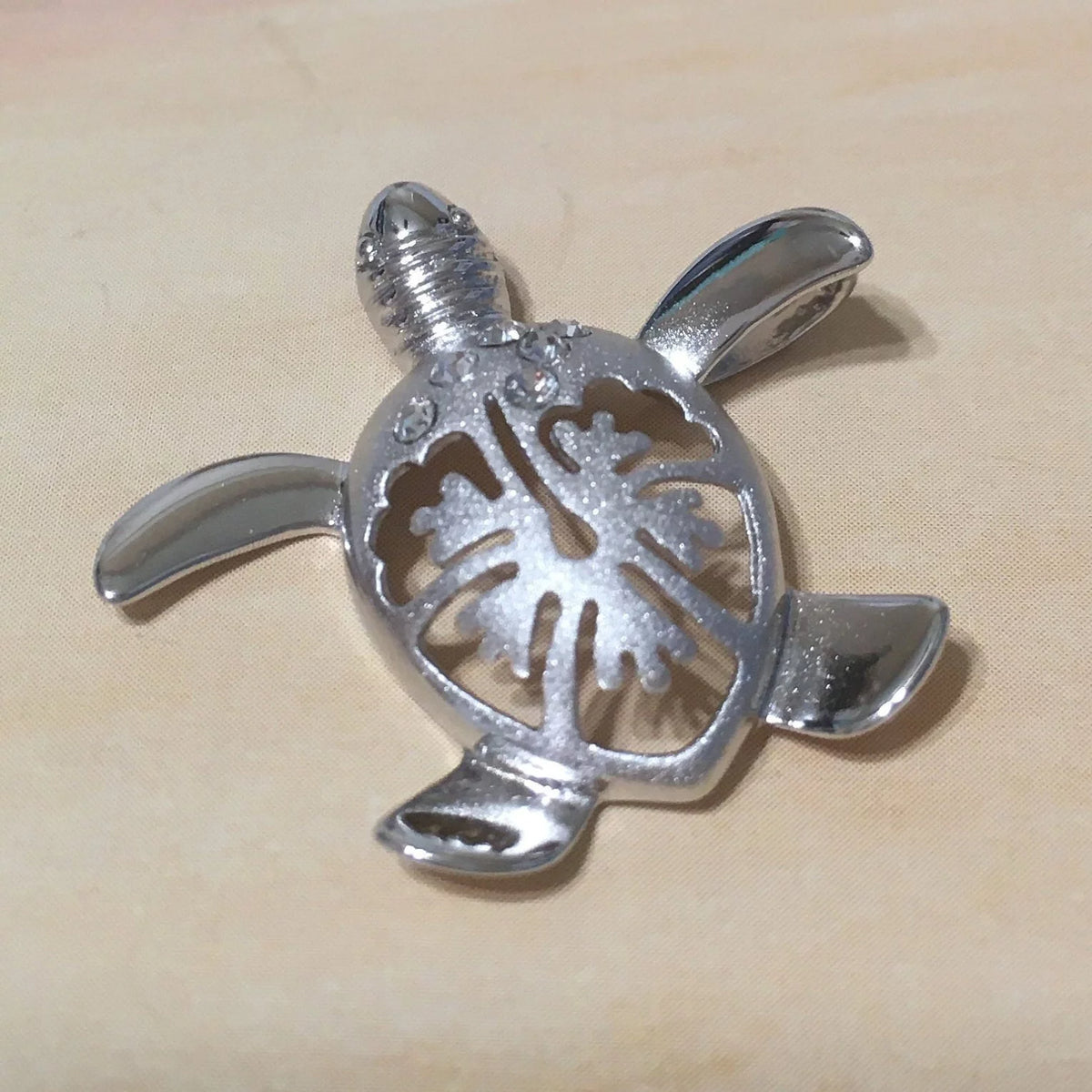 Sterling Silver Turtle Hibiscus Earring and Necklace X276502
