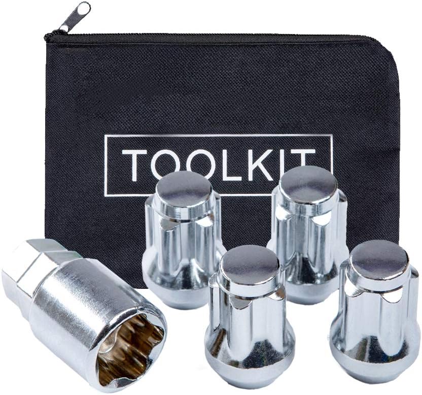 Wheel Locking Nuts Set of 4 with Wheel Lock Key Pouch Pack of 2 C14870
