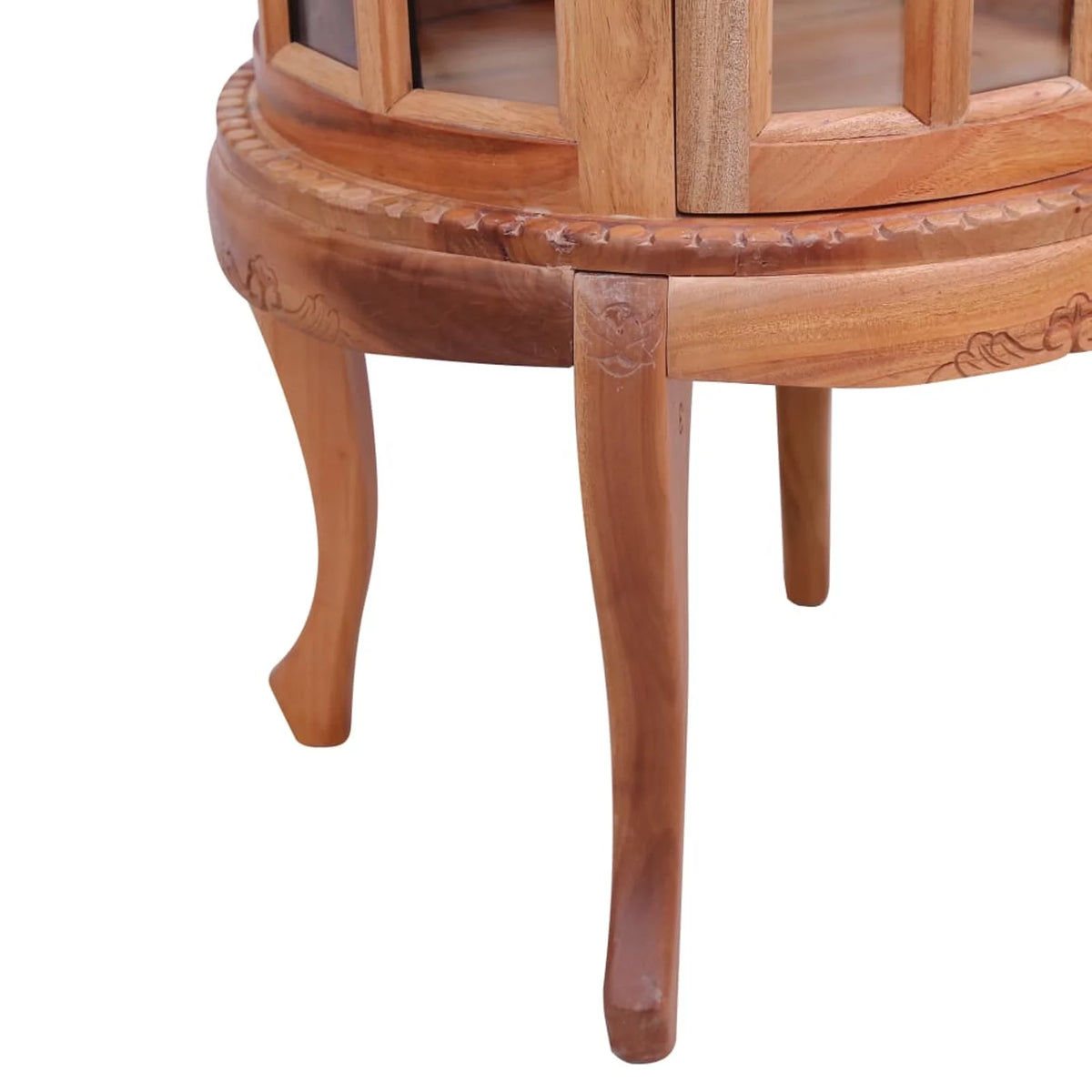 Mahogany Wood Storage Cabinet with 2 Glass Doors S371
