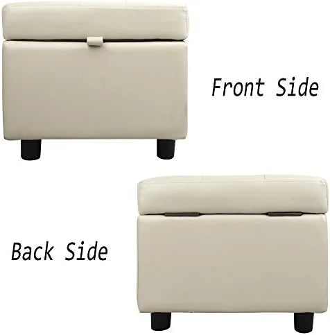 Black Tufted Leather Flip Top Ottoman X452406
