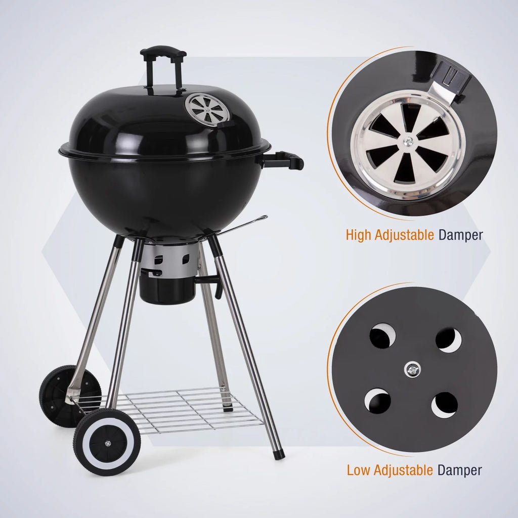 18" Portable Kettle Charcoal BBQ Grill J580