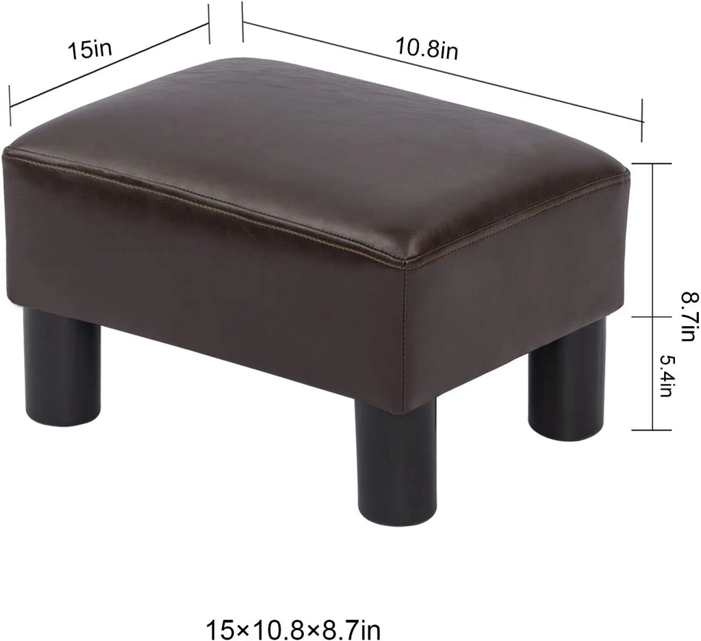 Small Faux PU Leather Rectangular Ottoman O729