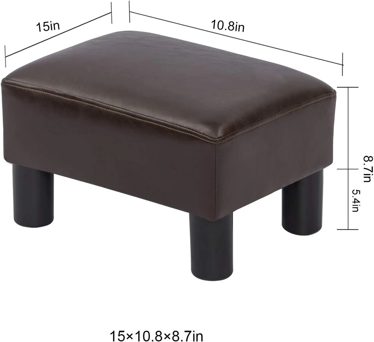 Small Faux PU Leather Rectangular Ottoman O729