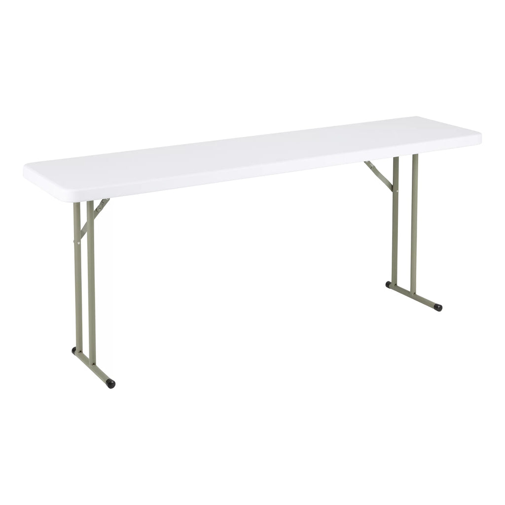 White 6 ft Heavy Duty Portable Plastic Folding Table Y296470