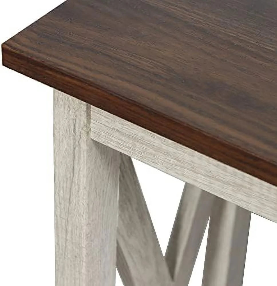 White Oak 2-Tier Console Table E692