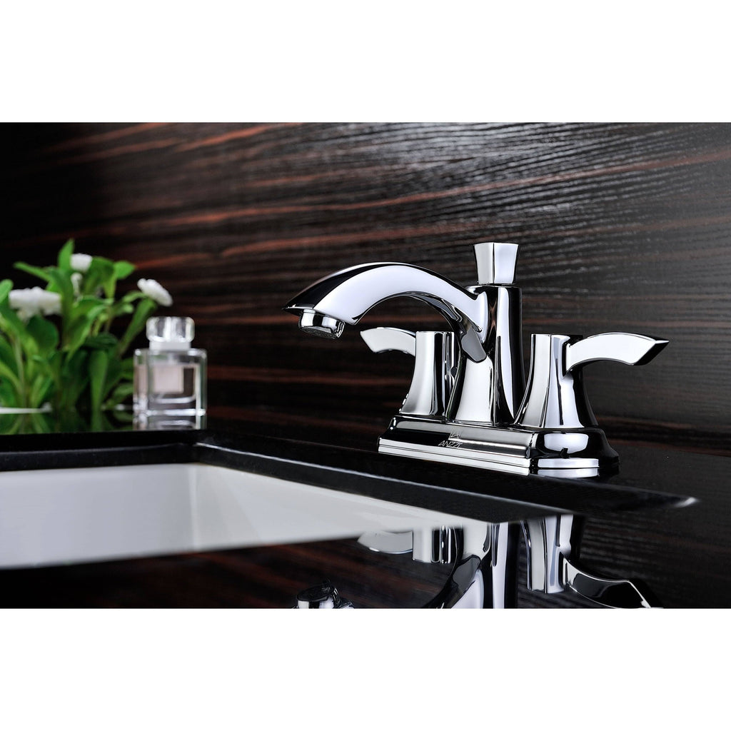 Polished Chrome 2-Handle Bathroom Sink Faucet N815