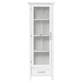 White Wooden Linen Cabinet with Drawer U98858