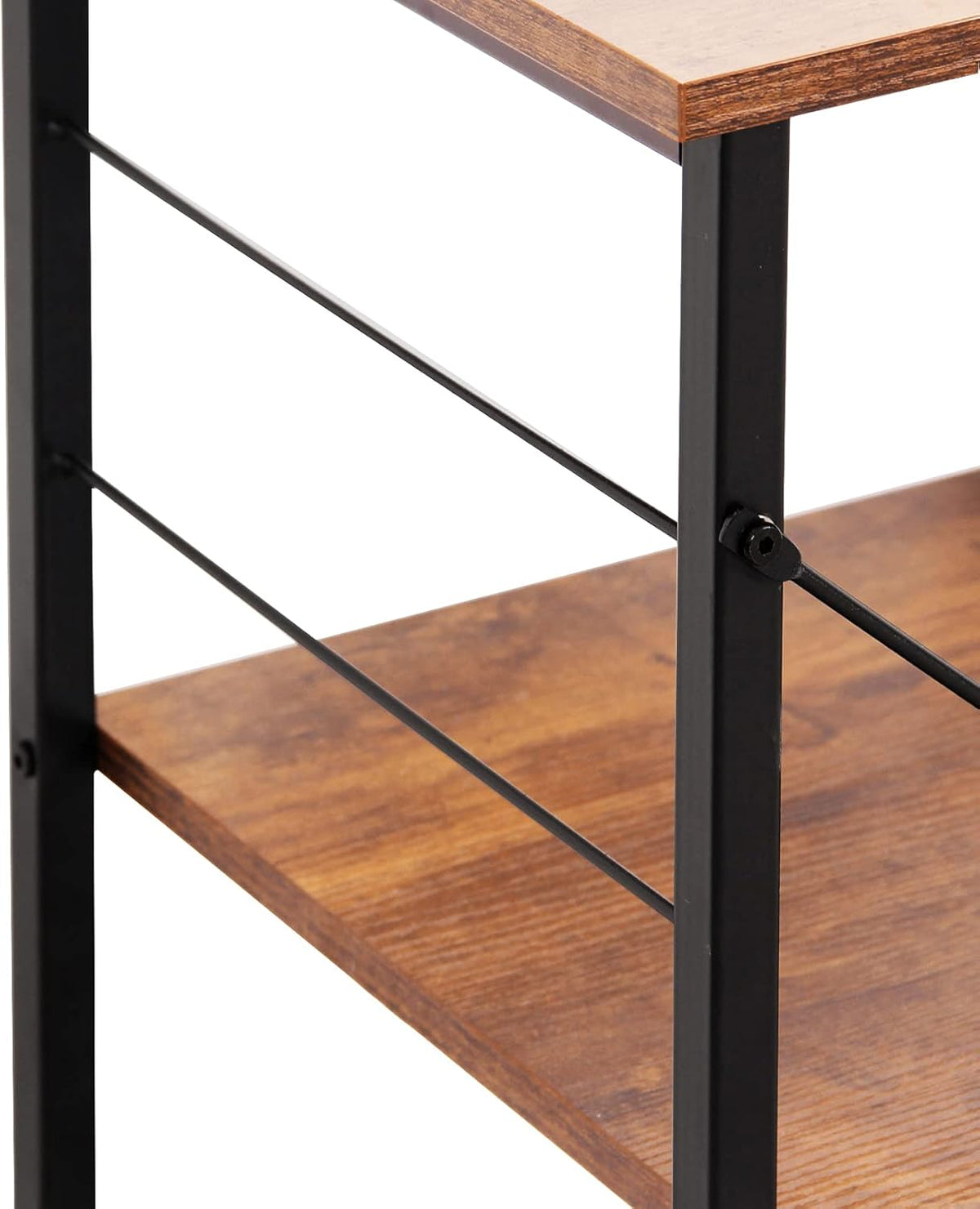 Rustic Brown 3 Tier Utility Storage Shelf with Lockable Caster X168