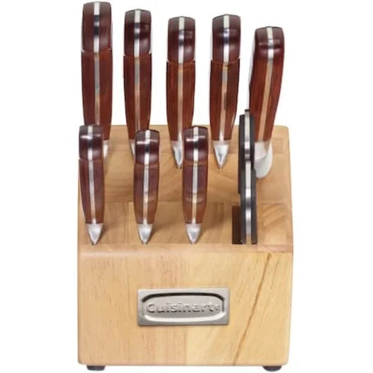 10 Piece Pakka Wood Cutlery Block Set W70229