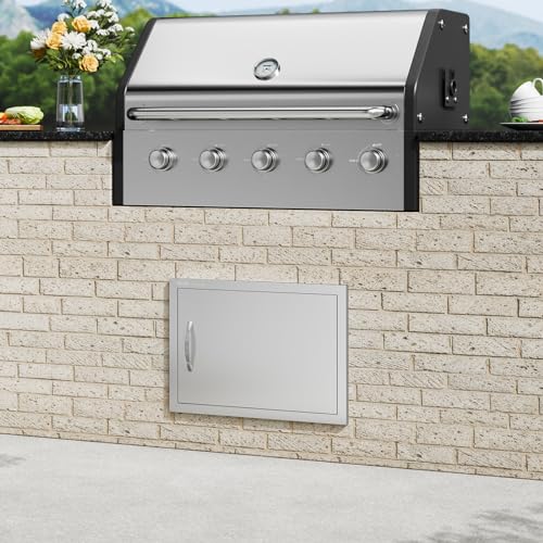 30W x 21H Inch 304 Stainless Steel Double Doors with Vents J61377