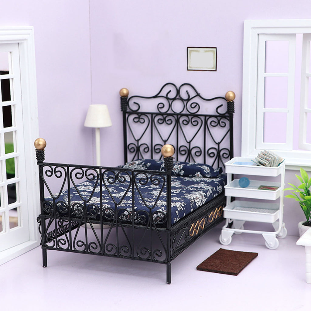Compact Metal Dollhouse Bed Z50471