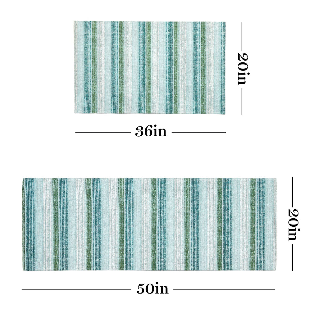 Mint Green/White 20"x36" Kitchen Mat O613