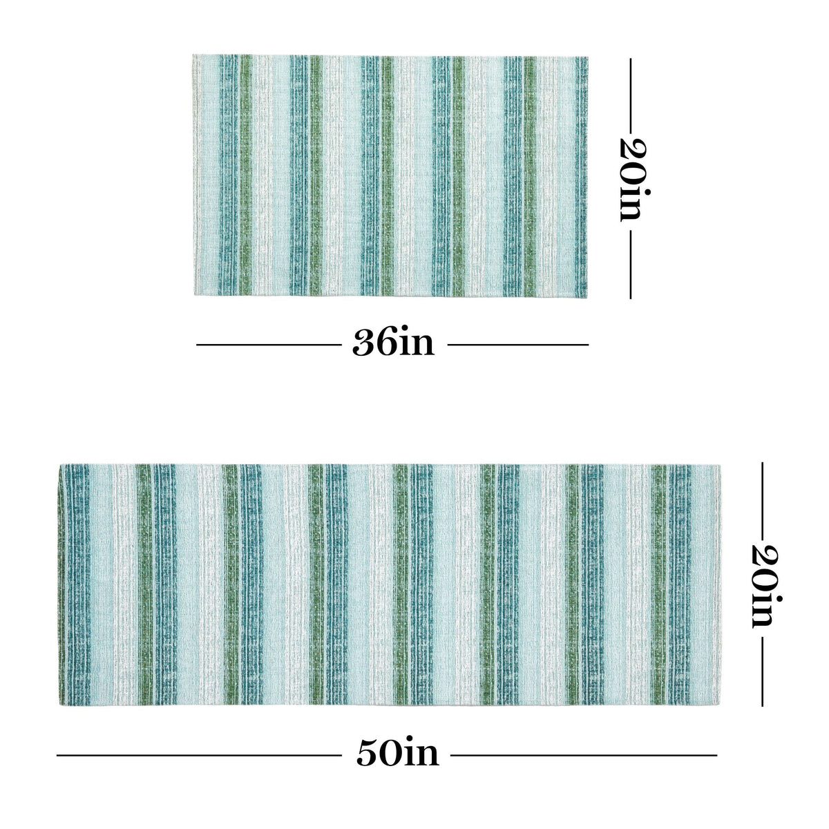 Mint Green/White 20"x36" Kitchen Mat O613