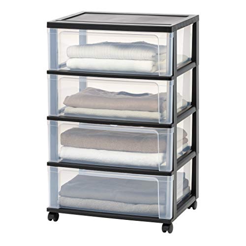 Black Plastic 5 Drawer Rolling Storage Organizer T8466